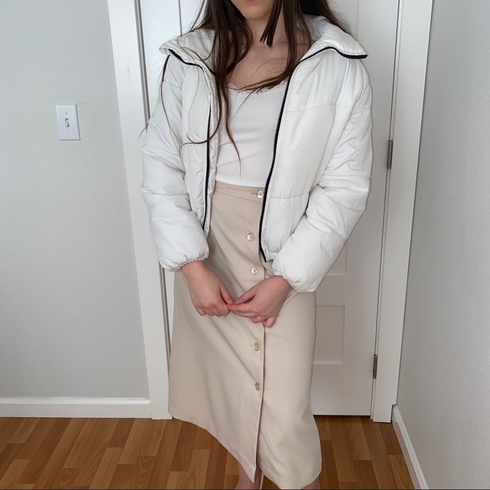 Cream Midi skirt